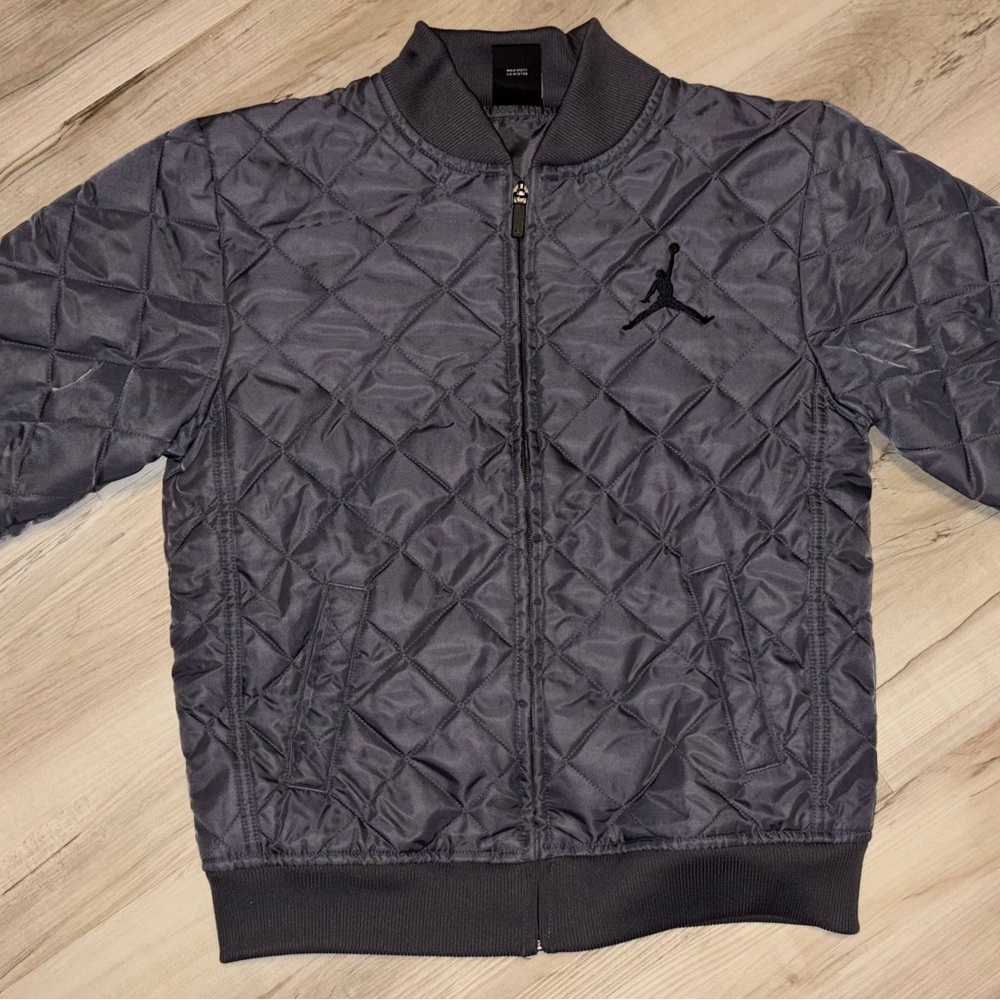 Jordan Quilted Bomber Jacket - Gray